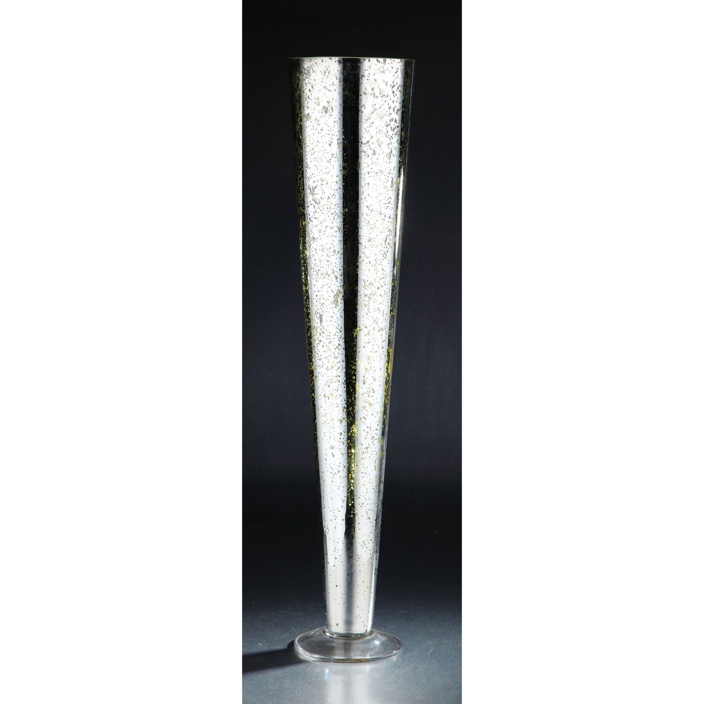 CC Home Furnishings 30&#x22; White and Green Tall Hand Blown Glass Flower Vase