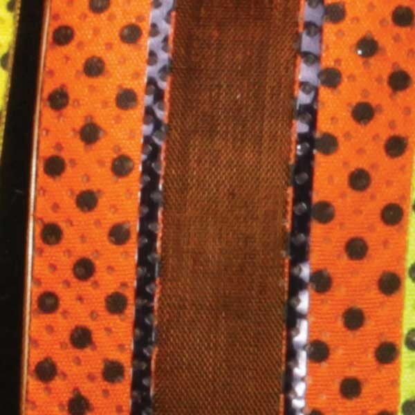 The Ribbon People Orange and Black Polka Dots Wired Craft Ribbon 1.5&#x22; x 40 Yards