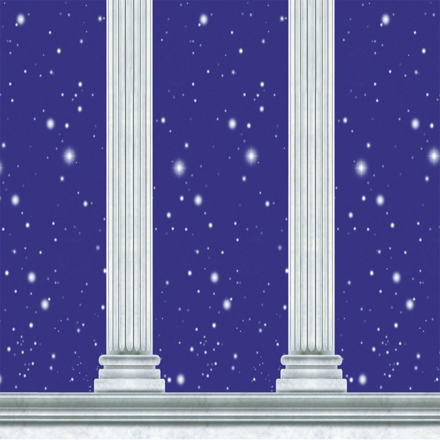The Costume Center 4&#x27; x 30&#x27; Blue Sky Roman Style Columns Photo Backdrop