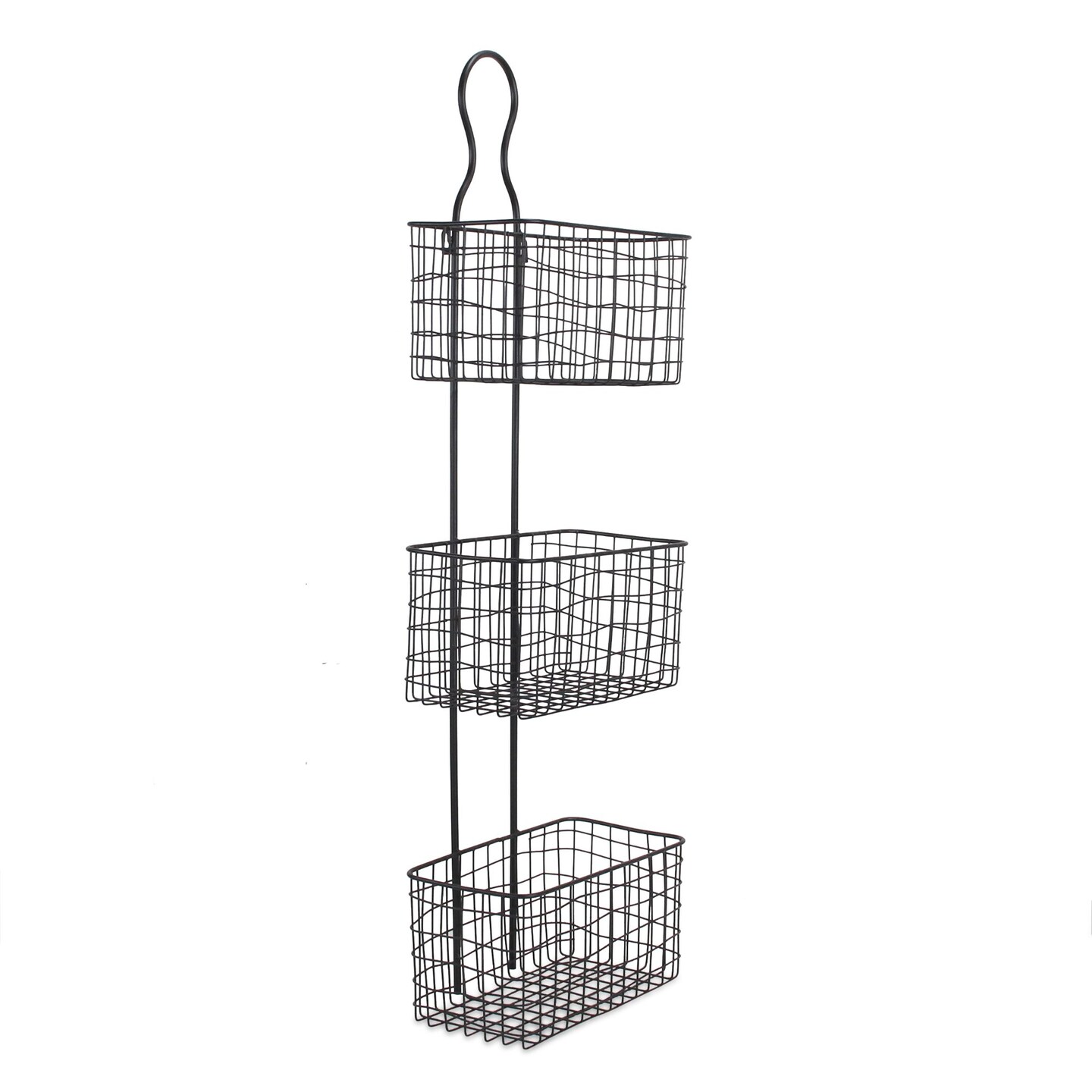 Contemporary Home Living 39.5" Black 3 Tier Wall Hanging Organizer with Pockets
