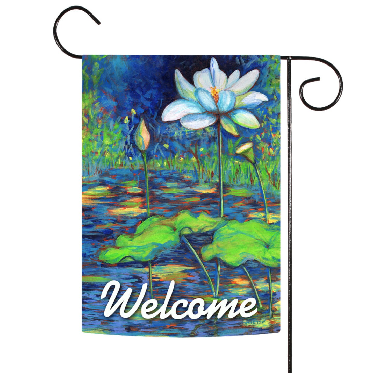 Toland Home Garden Blue and Green Lotus Pond Outdoor Double Sided Garden Flag 18&#x22; x 12.5&#x22;