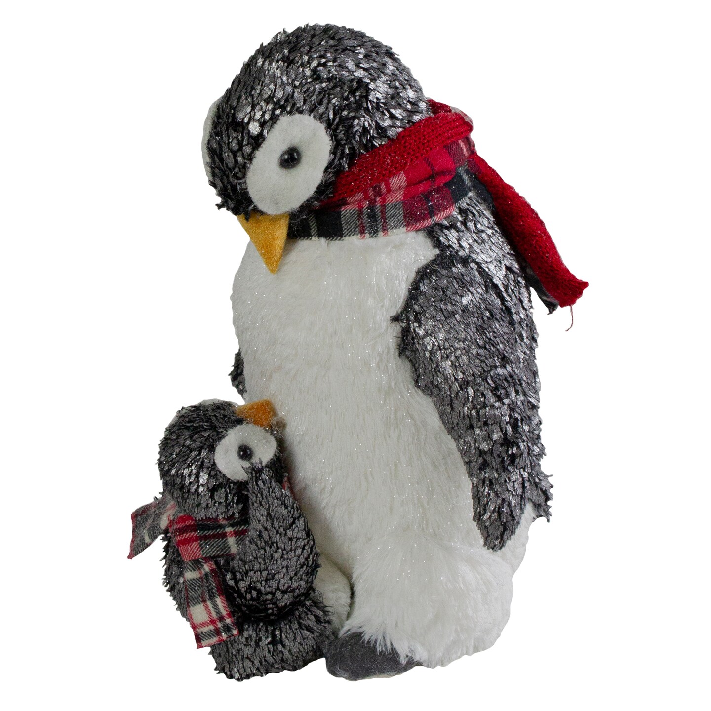 Northlight Plush Mother Penguin and Chick Christmas Figure - 12&#x22;