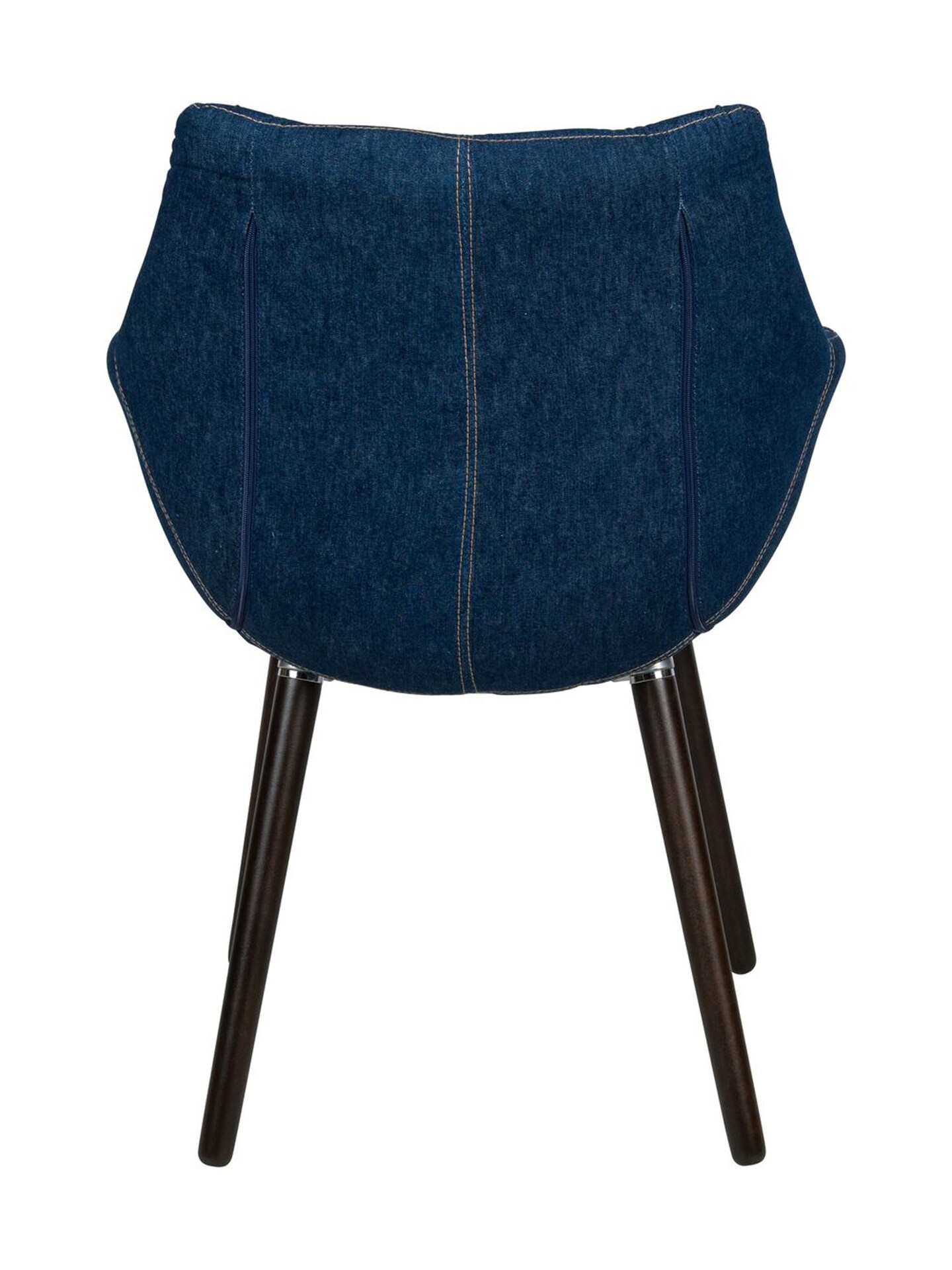 LeisureMod Milburn Tufted Denim Lounge Chair - Denim