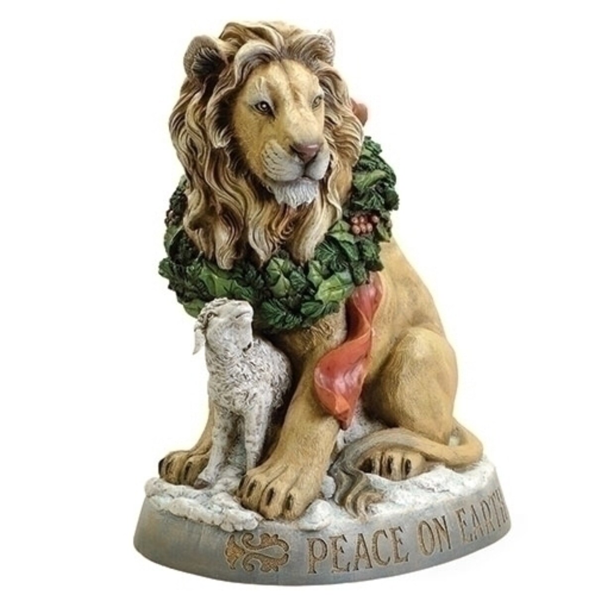 Roman 19.25&#x22; Lion and Lamb Christmas Tabletop Figurine