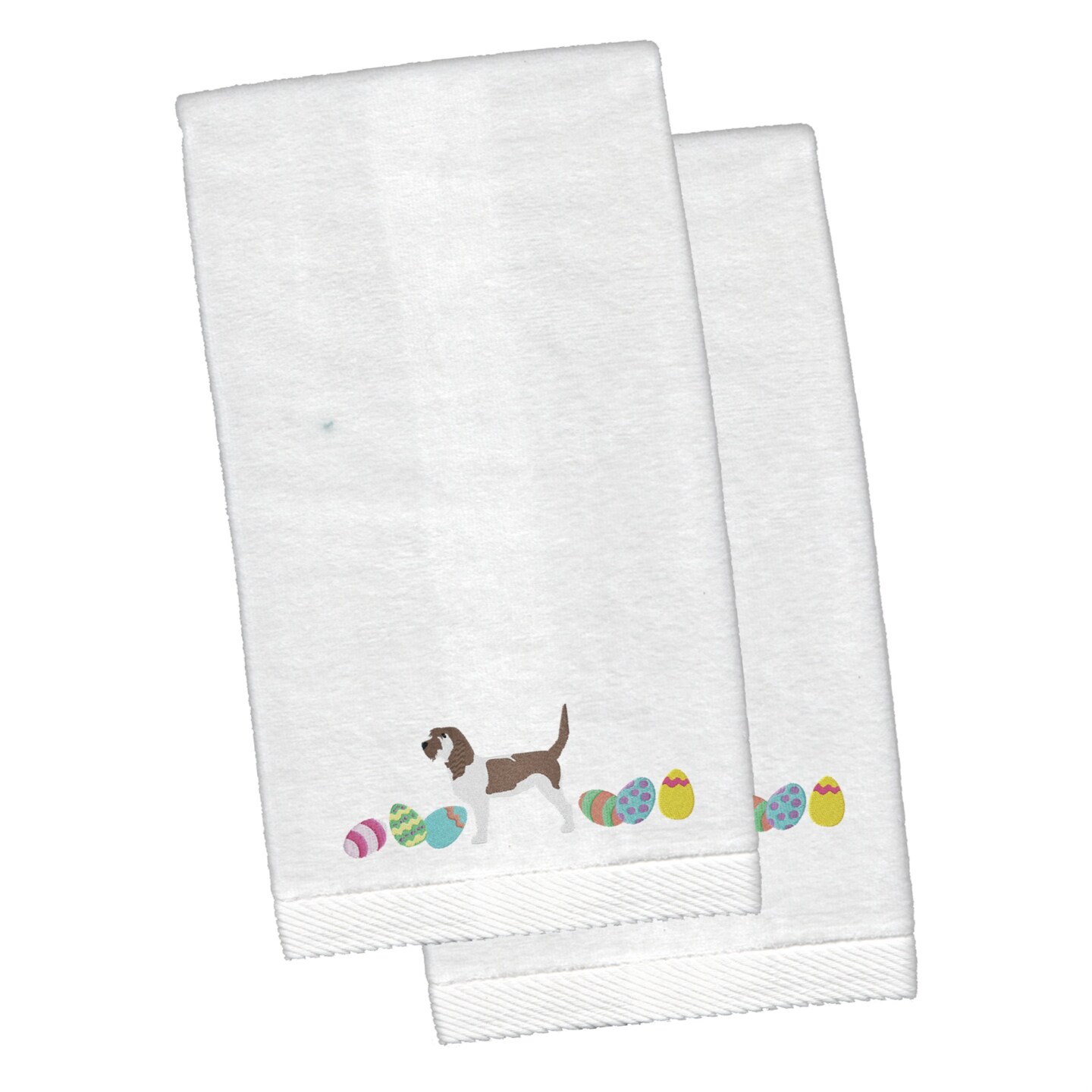 &#x22;Caroline&#x27;s Treasures Grand Basset Griffon Easter Emboidered Hand Towels, 26hx16w, Multicolor&#x22;
