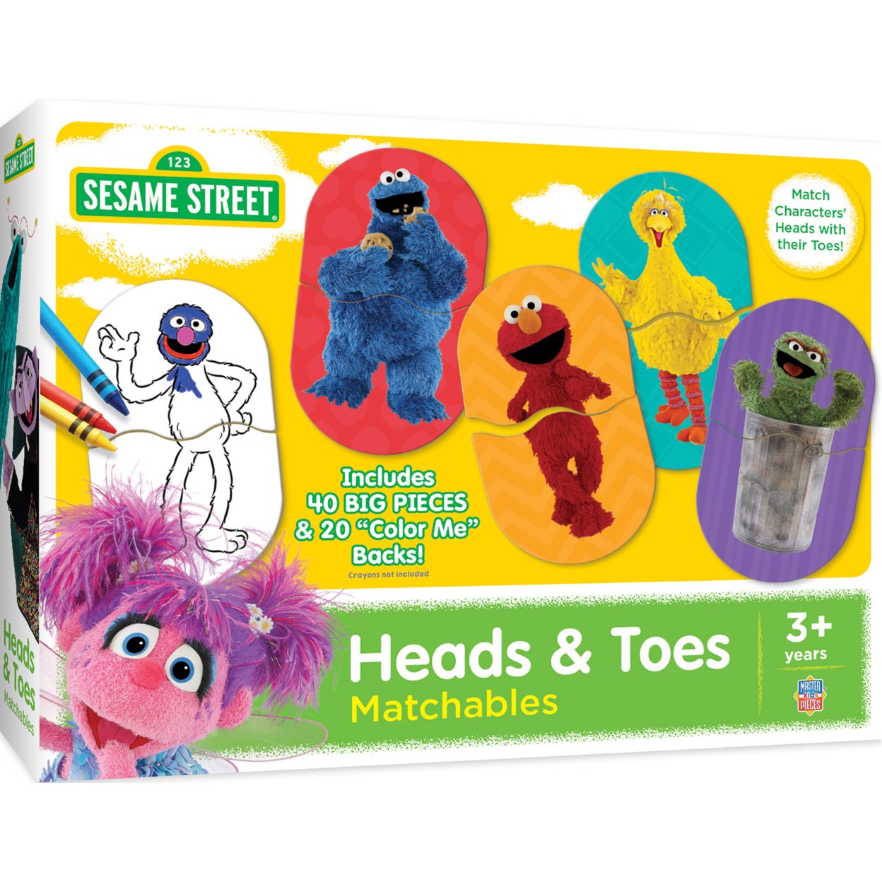 MasterPieces   Kids Games - Sesame Street Heads &#x26; Toes Matching Game - Game for Kids and Family - Laugh and Learn