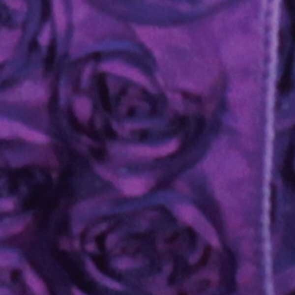 The Ribbon People Purple Contemporary Roses Wired Craft Ribbon 1.5&#x22; x 10 Yards