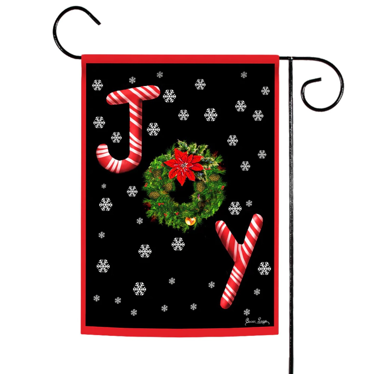 Toland Home Garden Christmas Wreaths and Snowflakes Outdoor Garden Flag 18&#x22; x 12.5&#x22;