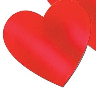 Beistle Pack of 24 Red Foil Heart Cutout Valentine Decorations 15&#x22;