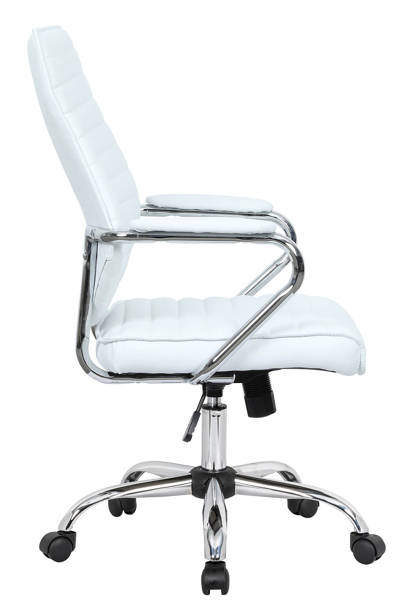 LeisureMod Winchester Home Leather Office Chair - White