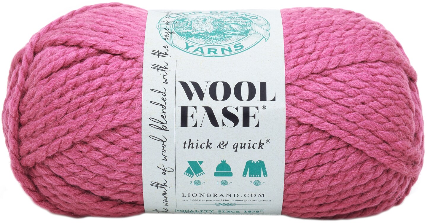 Lion Brand Wool-Ease Thick &#x26; Quick Yarn-Raspberry