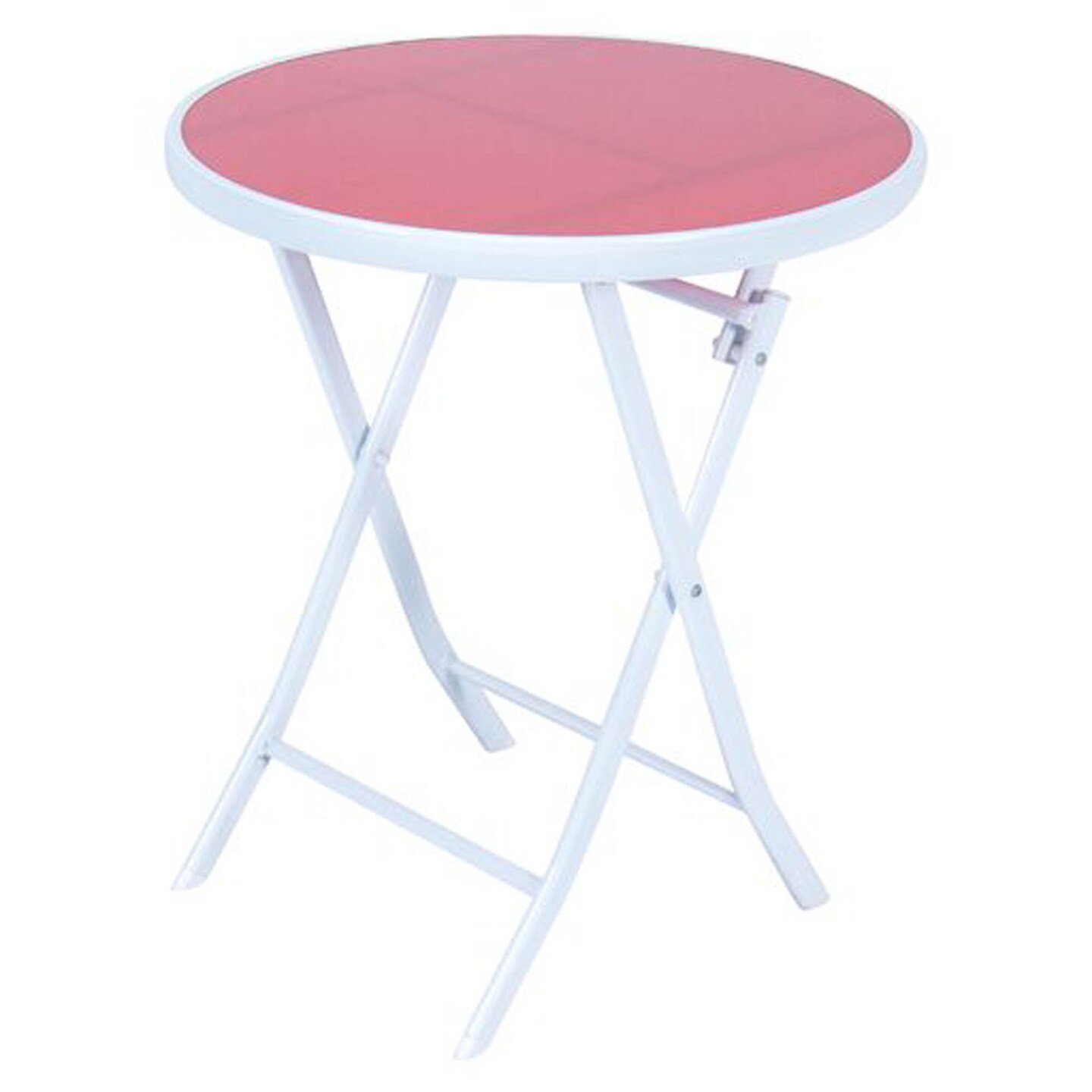 LeisureMod Outdoor Bistro Folding Table Chairs Set - Red