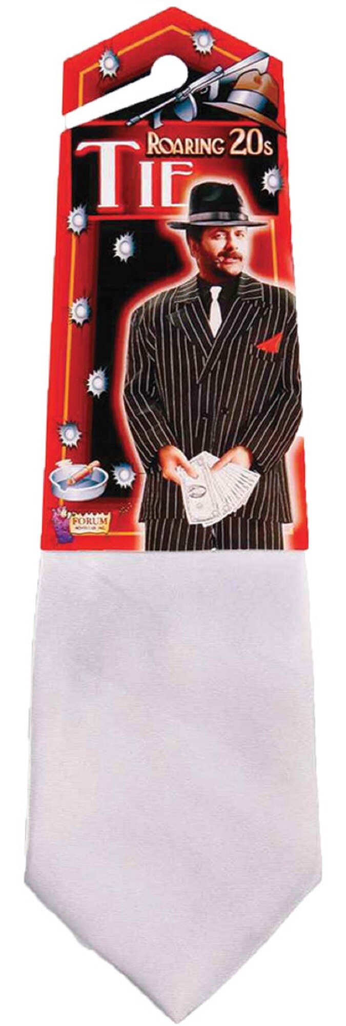 The Costume Center White Gangster Halloween Tie Men Adult Costume Accessory - One Size