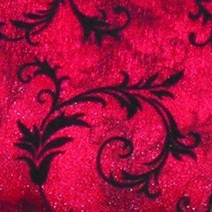 The Ribbon People Sheer Red and Black Swirling Brocade Wired Craft Ribbons 2.5" x 40 Yards