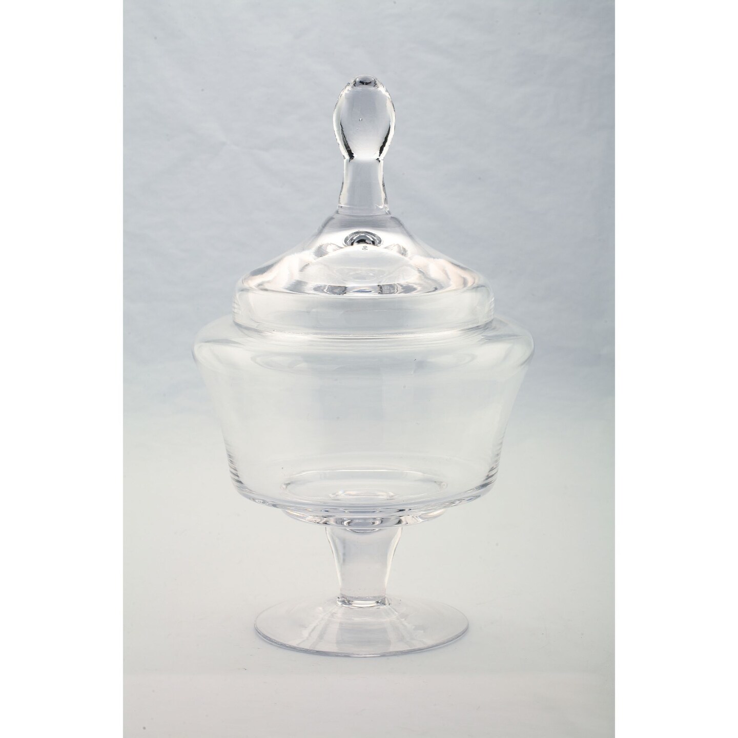 CC Home Furnishings 14.5” Clear Hand Blown Glass Jar with Finial Lid