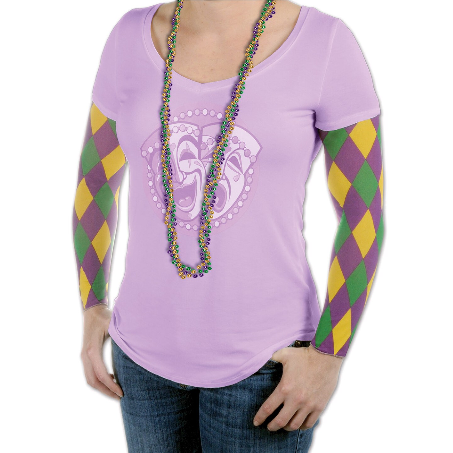 Beistle Club Pack of 24 Checkered Mardi Gras Harlequin Party Sleeves