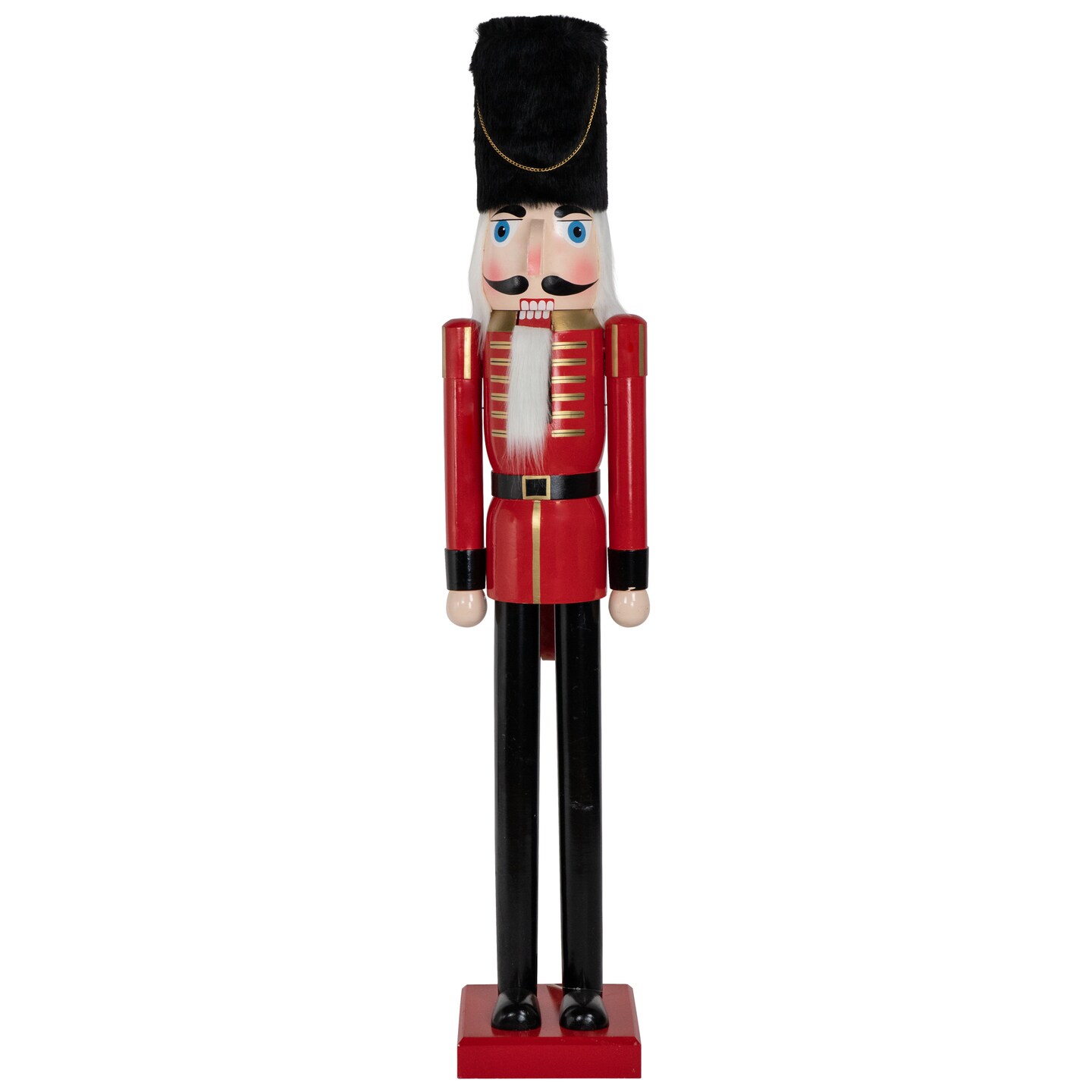 Northlight 5&#x27; Commercial Size Wooden Red and Black Christmas Nutcracker Soldier
