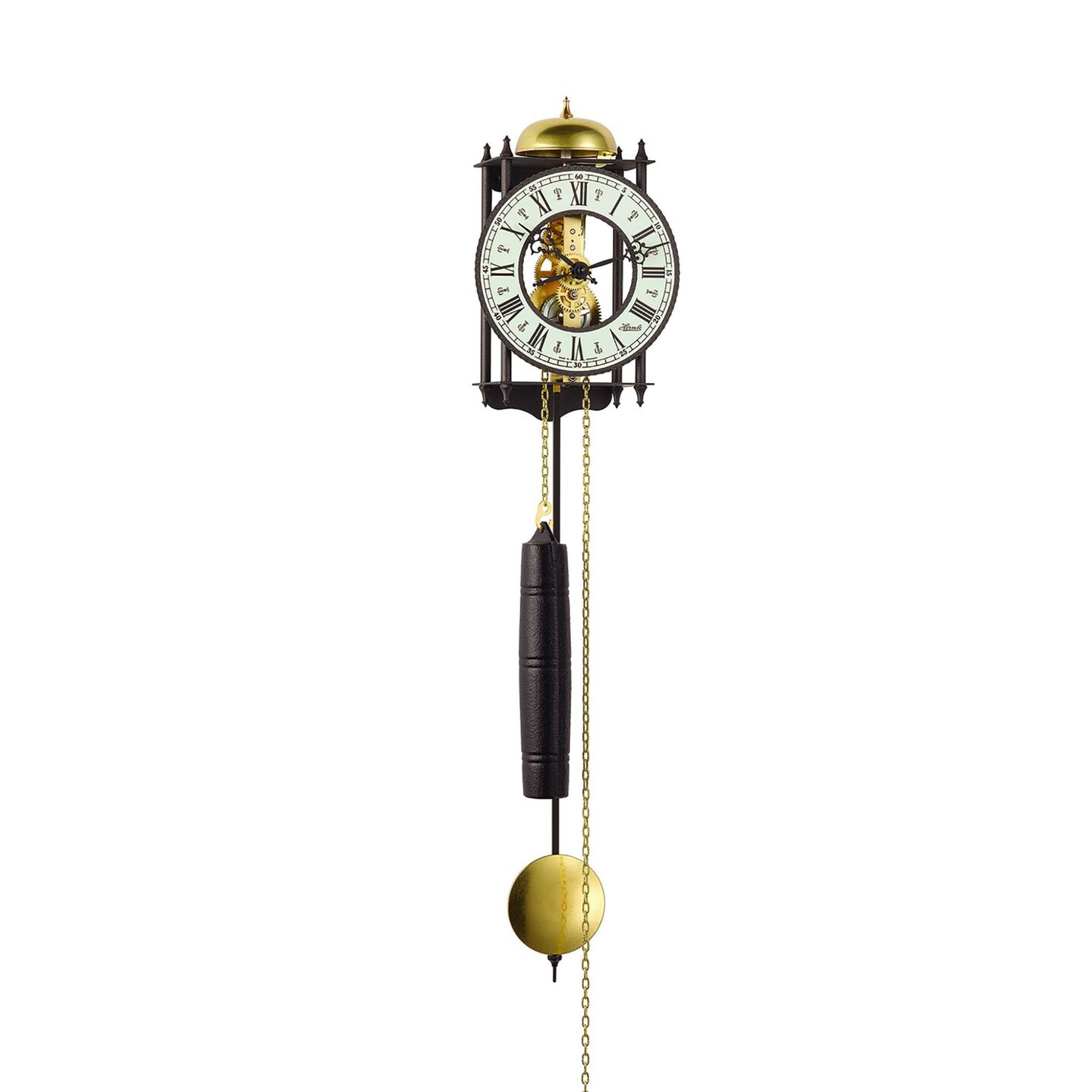 Hermle 25" Black and Gold Skeleton Pendulum Wall Clock Michaels