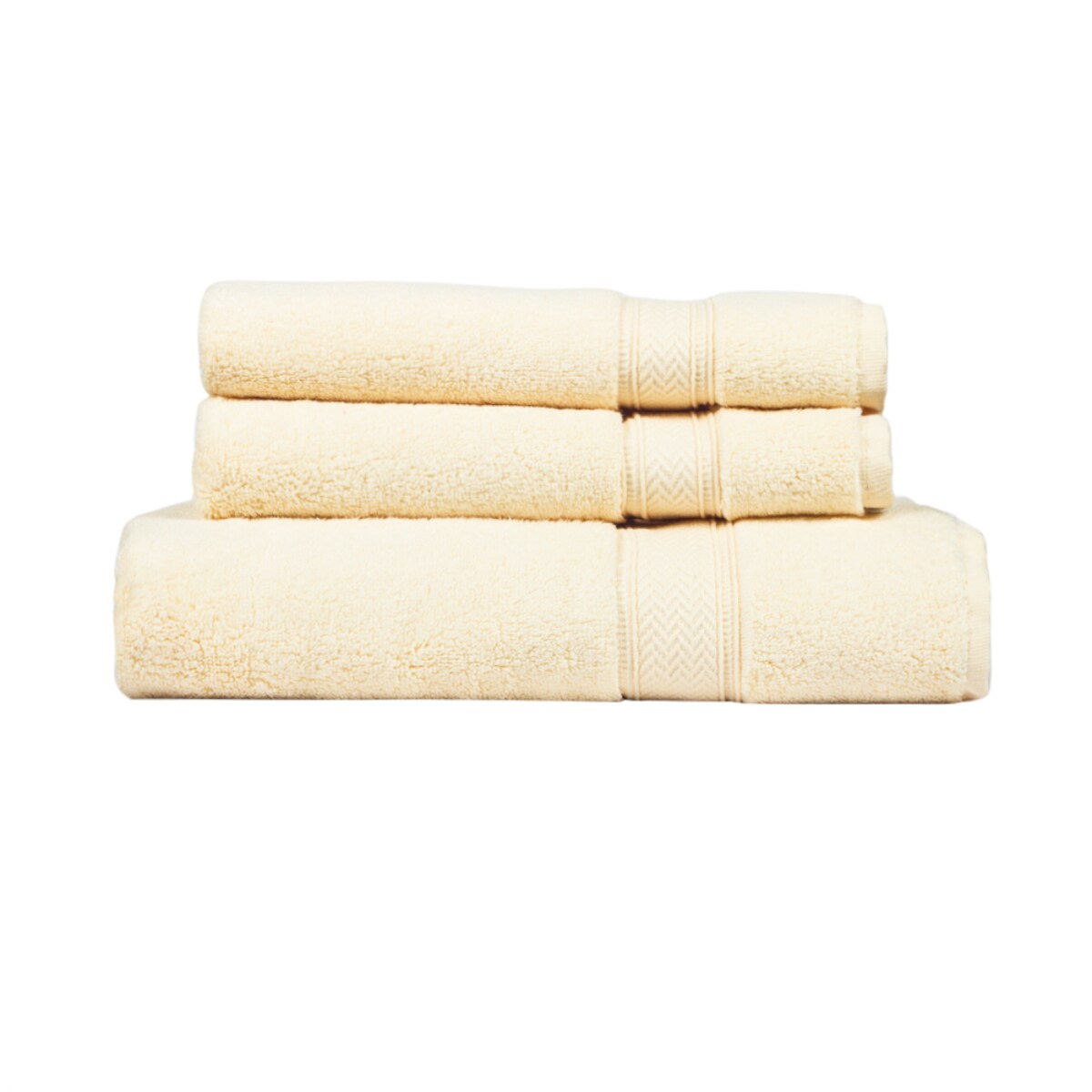 Contemporary Home Living 3 Piece Yellow Solid Zero Twist Bath Towel Set 54"