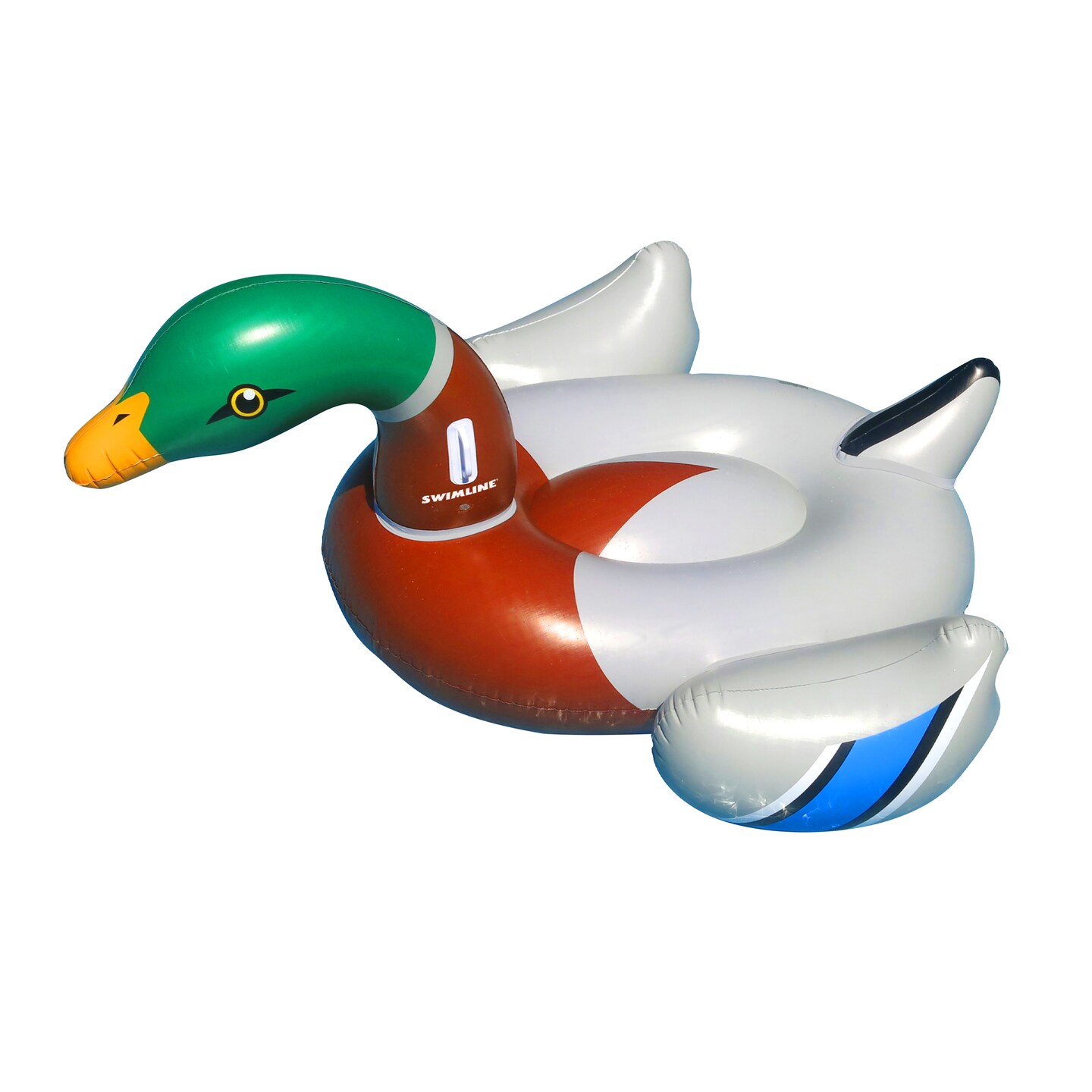 Swim Central 88&#x22; Inflatable Giant Mallard Decoy Duck Swimming Pool Float