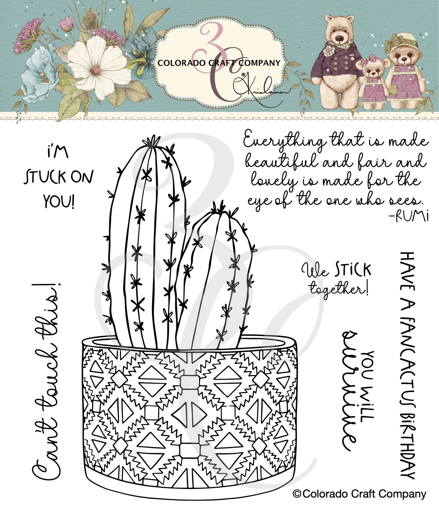 Colorado Craft Company Clear Stamps 6&#x22;X6&#x22;-Can&#x27;t Touch This-By Kris Lauren