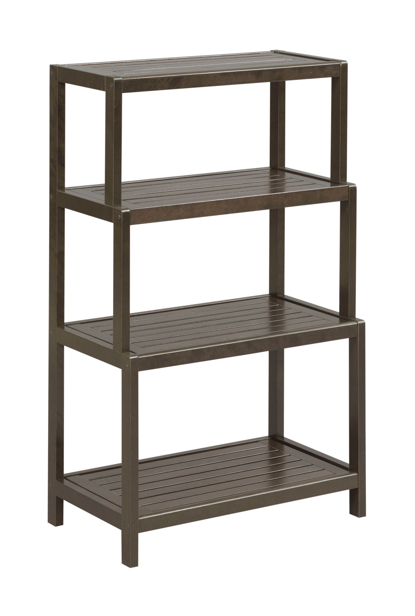 Contemporary Home Living 37&#x22; Coffee Brown 4-Tier Step Back Multipurpose Shelf