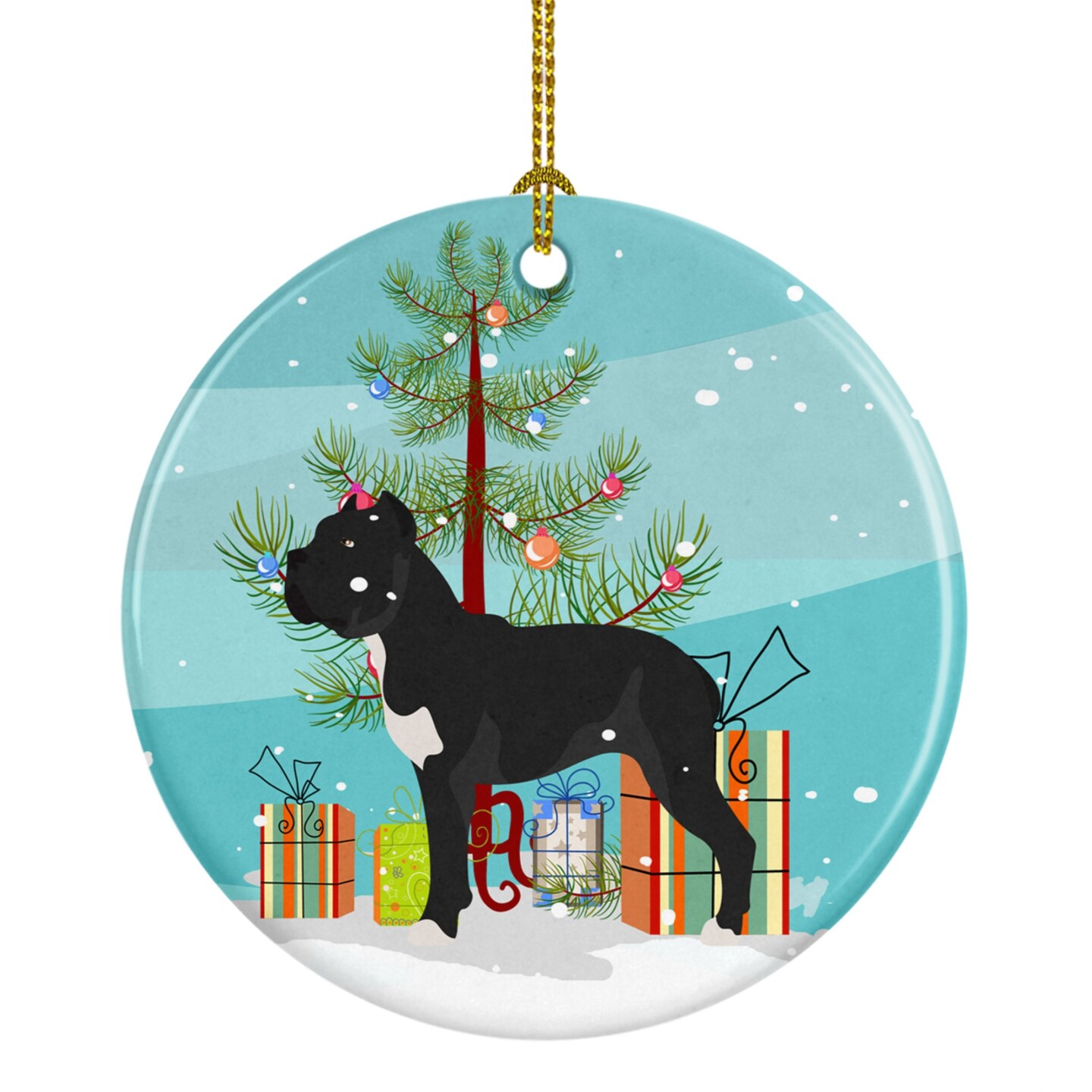 Caroline's Treasures Cane Corso Christmas Ceramic Ornament