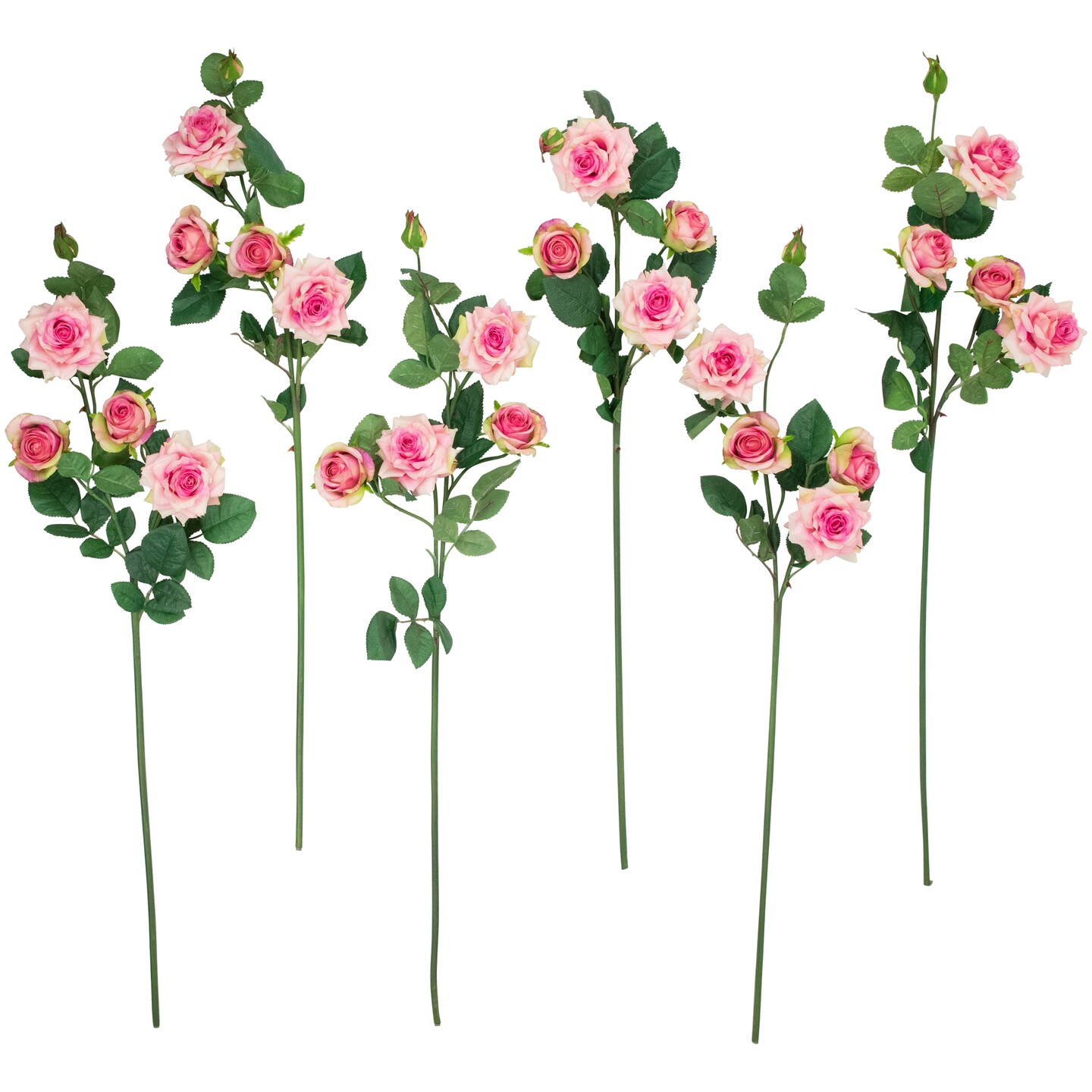 Northlight Real Touch™ Coral Pink Artificial Rose Floral Sprays, Set of 6 - 35"