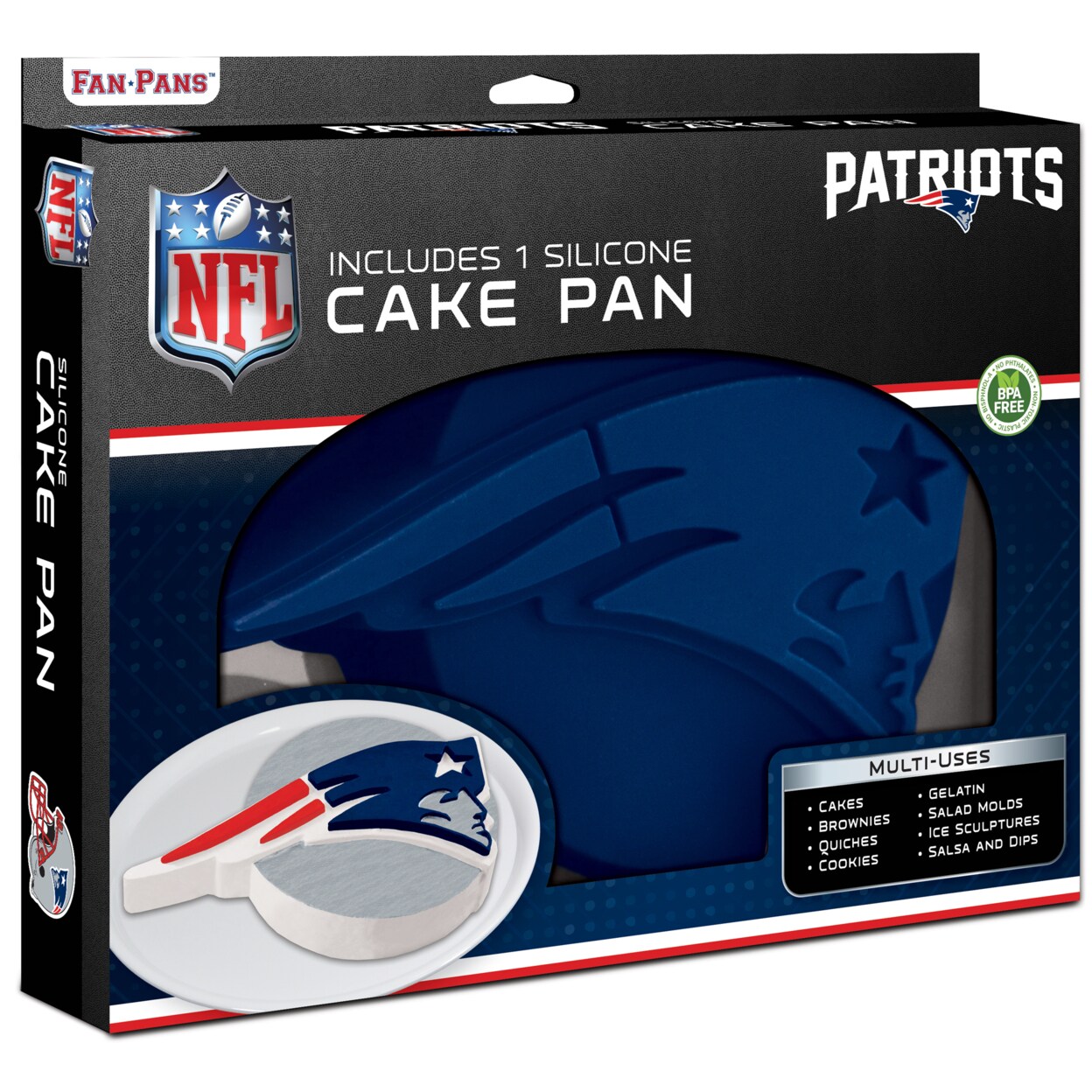 FANPAN MasterPieces  s NFL New England Patriots Team Logo Silicone Cake Pan