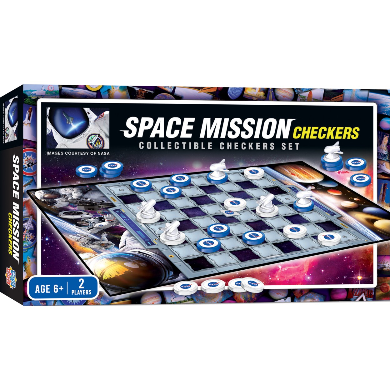 Masterpieces   Officially licensed NASA Checkers Board Game for Families and Kids ages 6 and Up