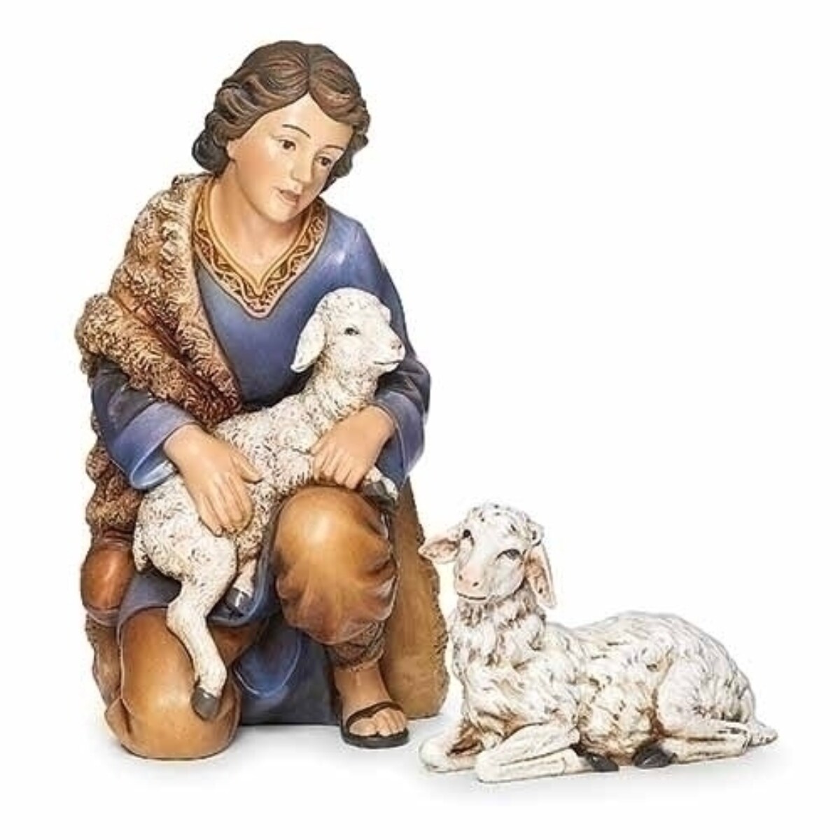 Roman 2-Piece Boy Shepherd Nativity Figurines Christmas Tabletop Decors 11.25&#x22;