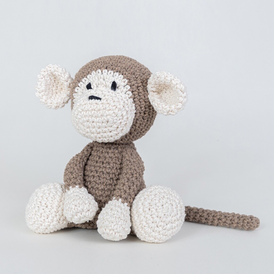 Hoooked Amigurumi DIY Kit W/Eco Barbante YarnMonkey Mace Taupe