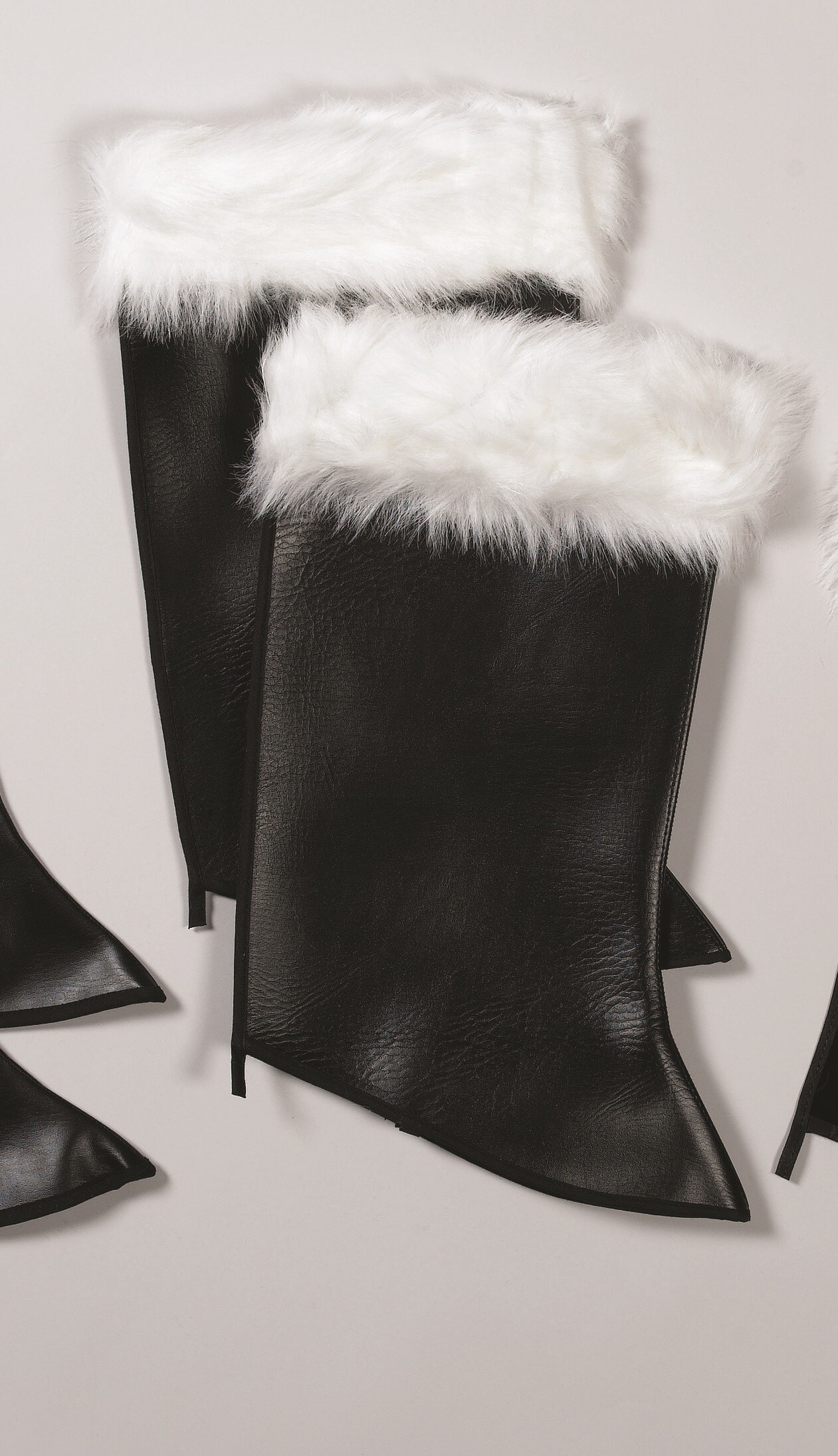 The Costume Center Professional Heavy-Duty Naugahyde Santa Claus Plush Fur Boot Top &#x2013; Size Large