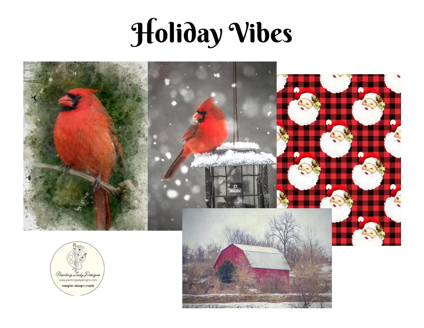 Rustic Barn -  Winter  Decoupage and Mixed Media Papers (Crafting size - 12x18 inches)