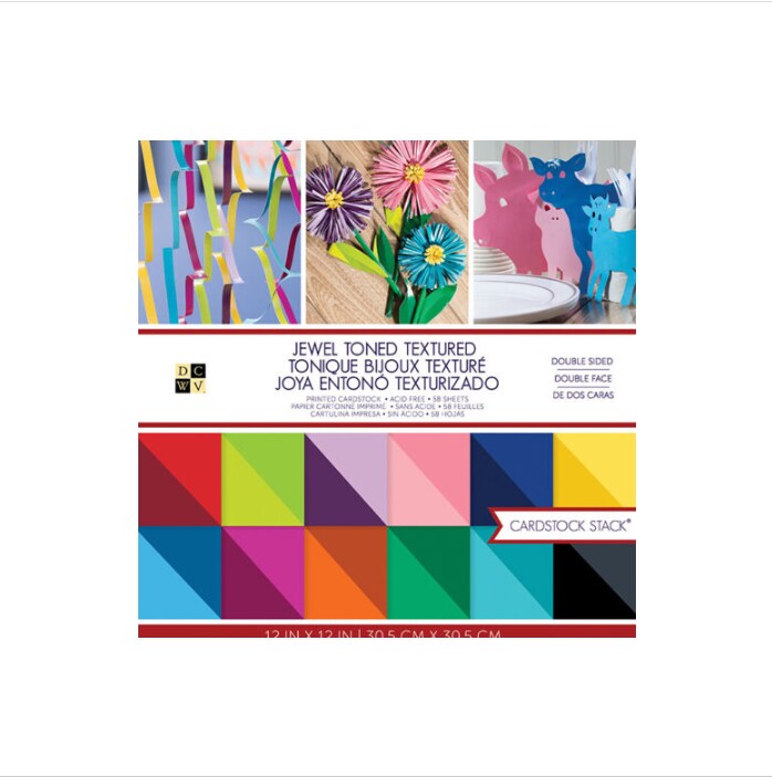 DCWV&#xAE;&#xFE0F; Jewel Toned Double Sided Textured Paper Pad, 12&#x22; x 12&#x22; PS-005-00492