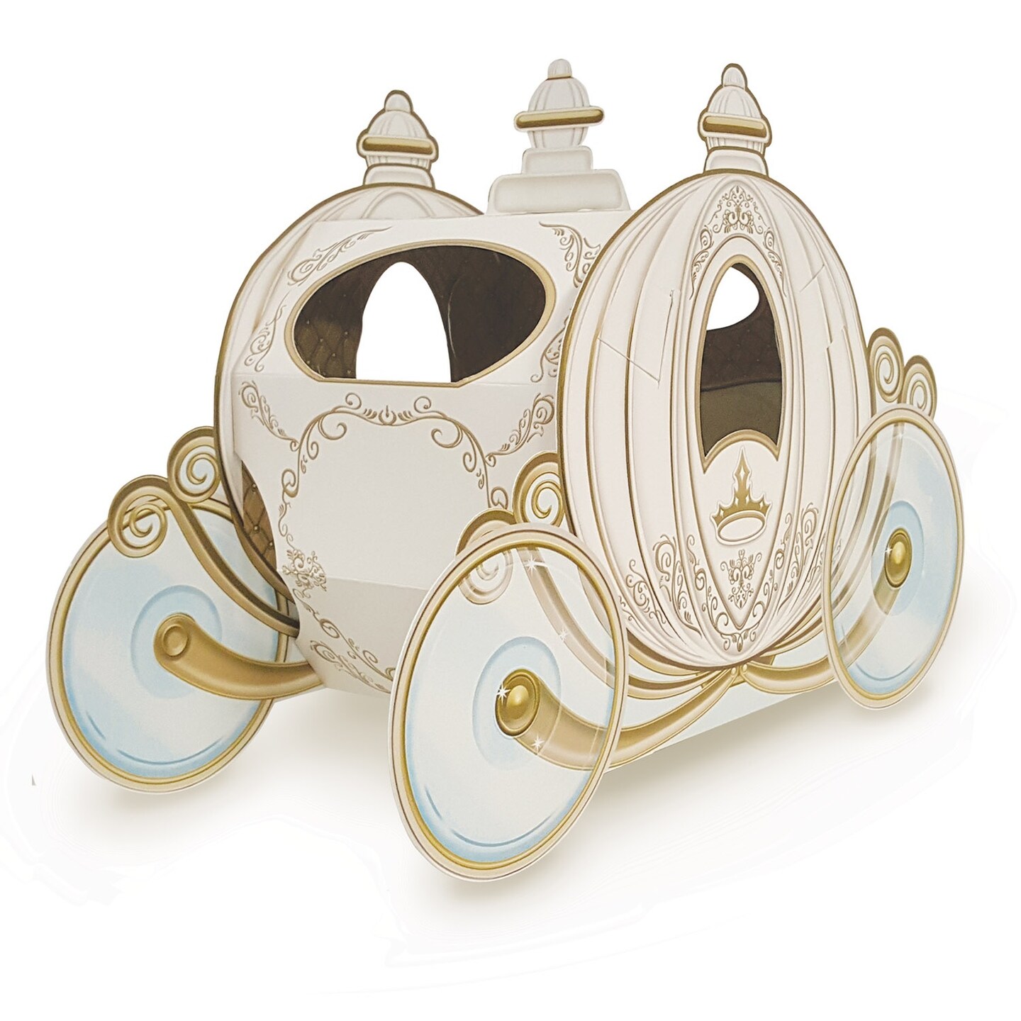 Party Central Club Pack of 12 White and Gold 3-D Cinderella Pumpkin Carriage Centerpieces 11"