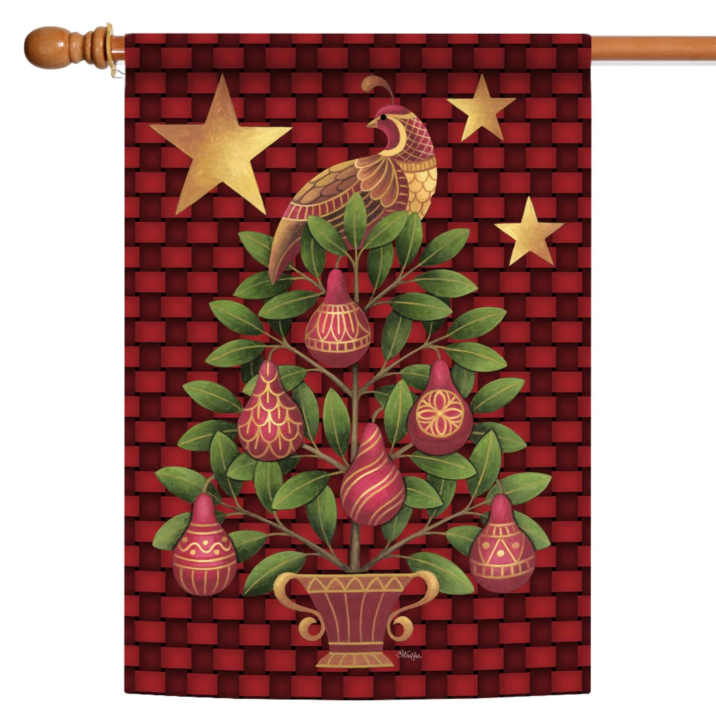 Toland Home Garden Christmas Carol Bird Ornament Outdoor House Flag 40&#x22; x 28&#x22;