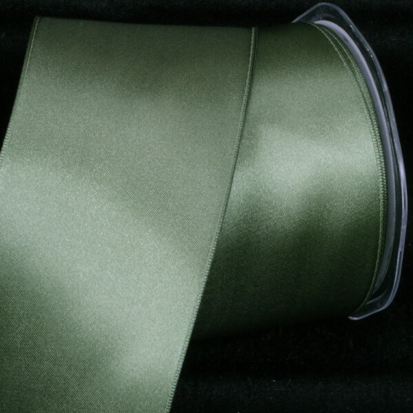 The Ribbon People Olive Green Double Face Wired Craft Ribbon 2.75" x 22 Yards