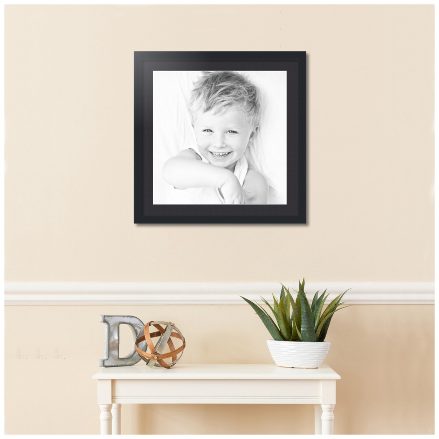 ArtToFrames 24x24&#x22; Matted Picture Frame with 20x20&#x22; Single Mat Photo Opening Framed in 1.25&#x22; Black and 2&#x22; Mat (FWM-3926-24x24)