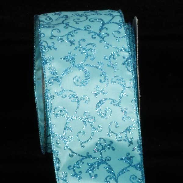 The Ribbon People Turquoise Blue Filigree Wired Craft Ribbon 3