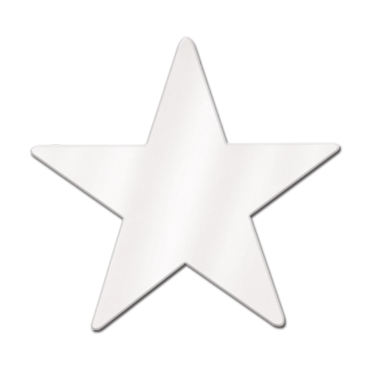 Beistle Club Pack of 24 Starry Night Themed White Metallic Foil Star Cutout Party Decorations 12&#x22;