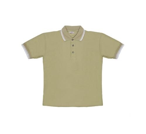 Christmas Central Men&#x27;s Khaki Knit Pullover Golf Polo Shirt - Small