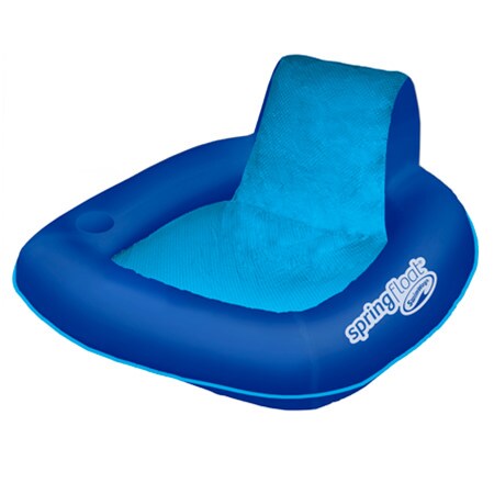 SwimWays 39&#x22; Blue Inflatable Spring Float SunSeat Swimming Pool Lounge Seat