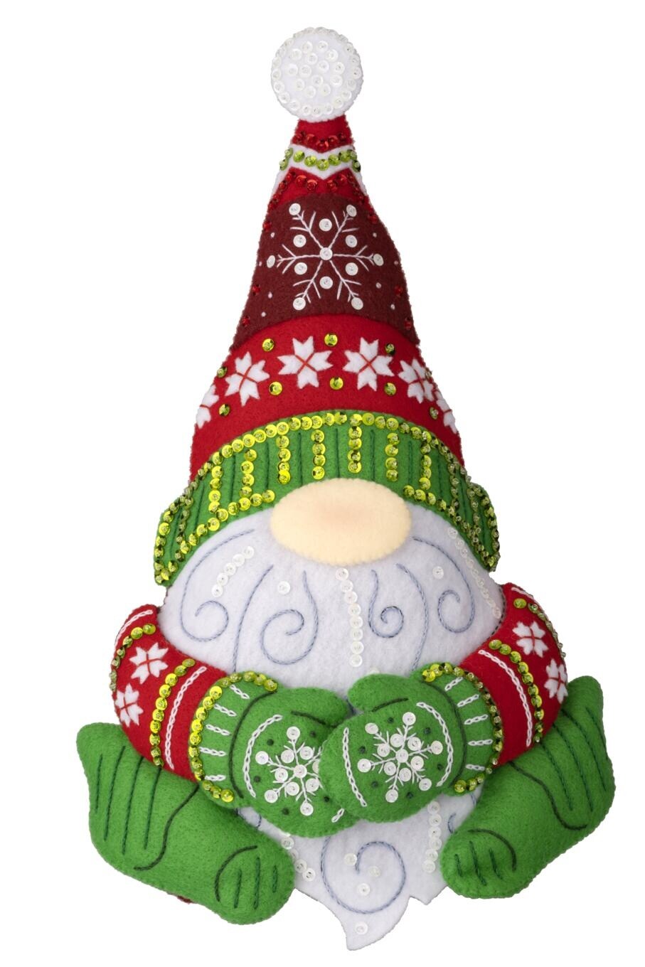 Bucilla Felt Door Stopper Applique Kit 8&#x22;X13.5&#x22;-Nordic Gnome
