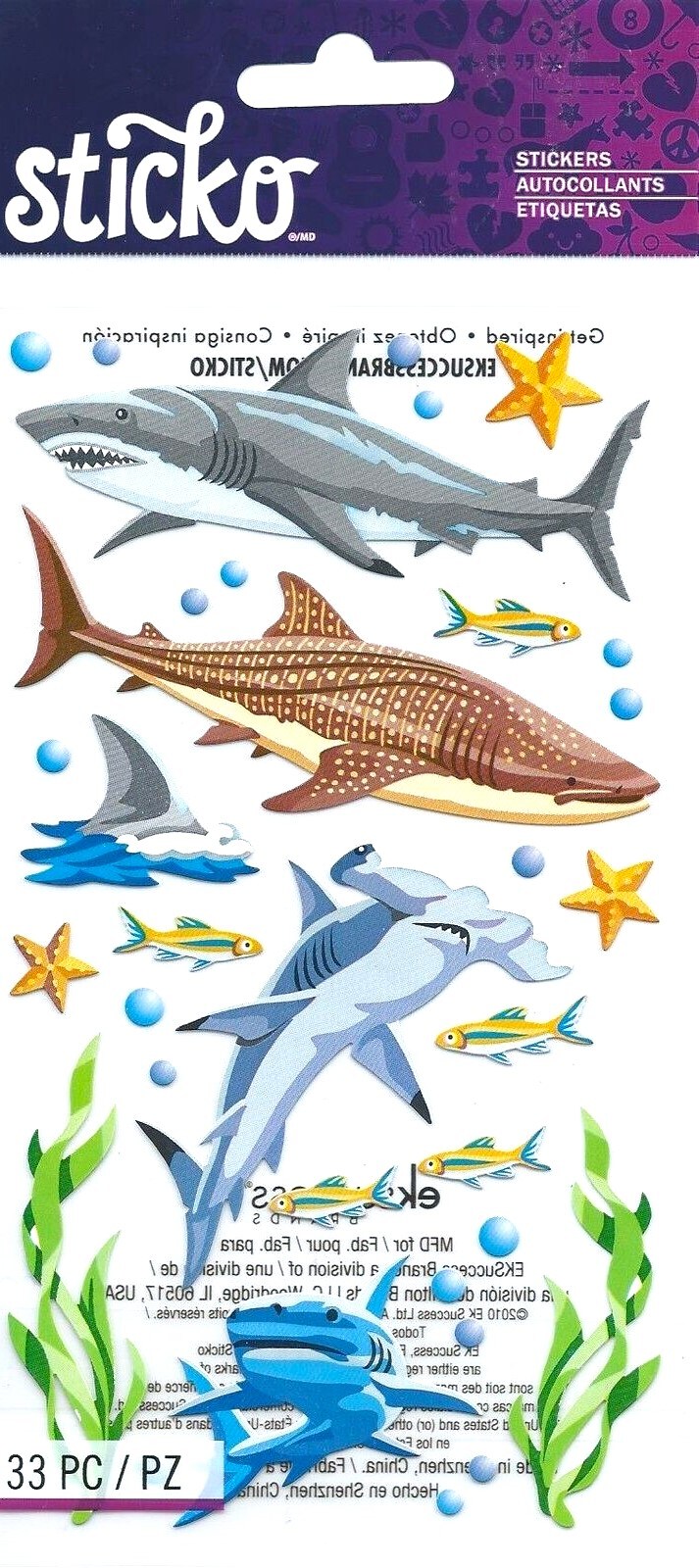 Sticko Sharks Stickers 33 pcs