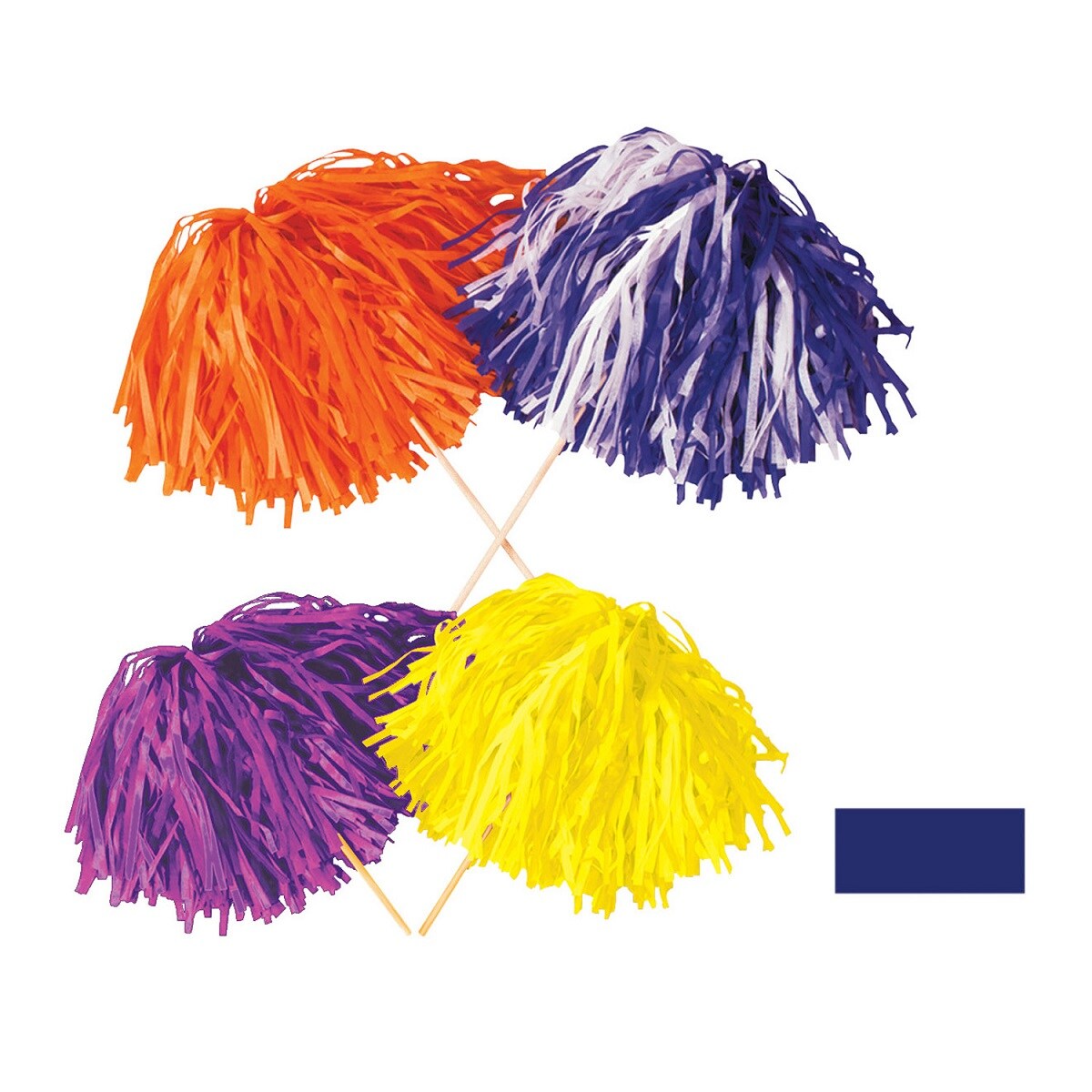 Beistle Club Pack of 144 Solid Blue Pep Rally Tissue Shaker Pom Pom Accessories