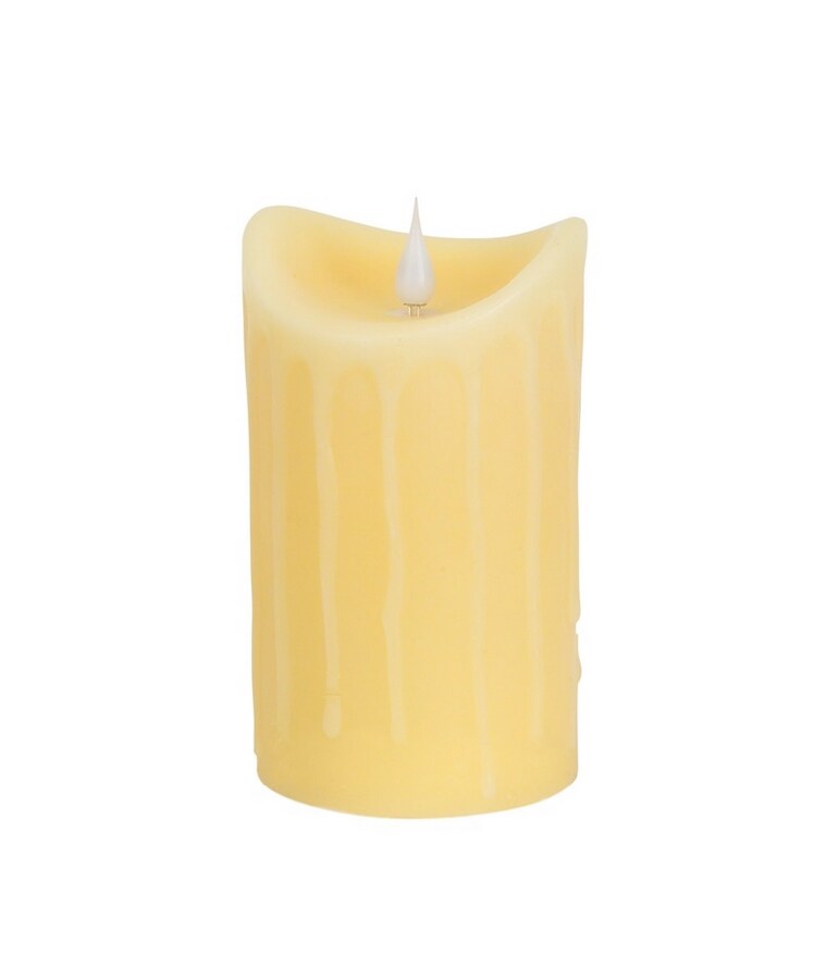 Melrose 5" Pre-Lit Ivory Battery Operated Flameless LED Pillar Candle