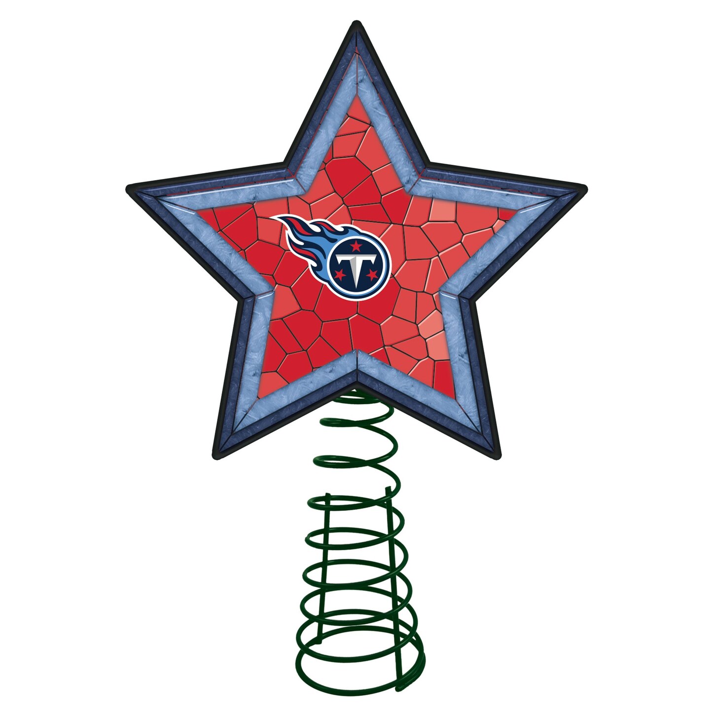 The Memory Company 10" Lighted Red and Blue Star NFL Tennessee Titans Christmas Tree Topper