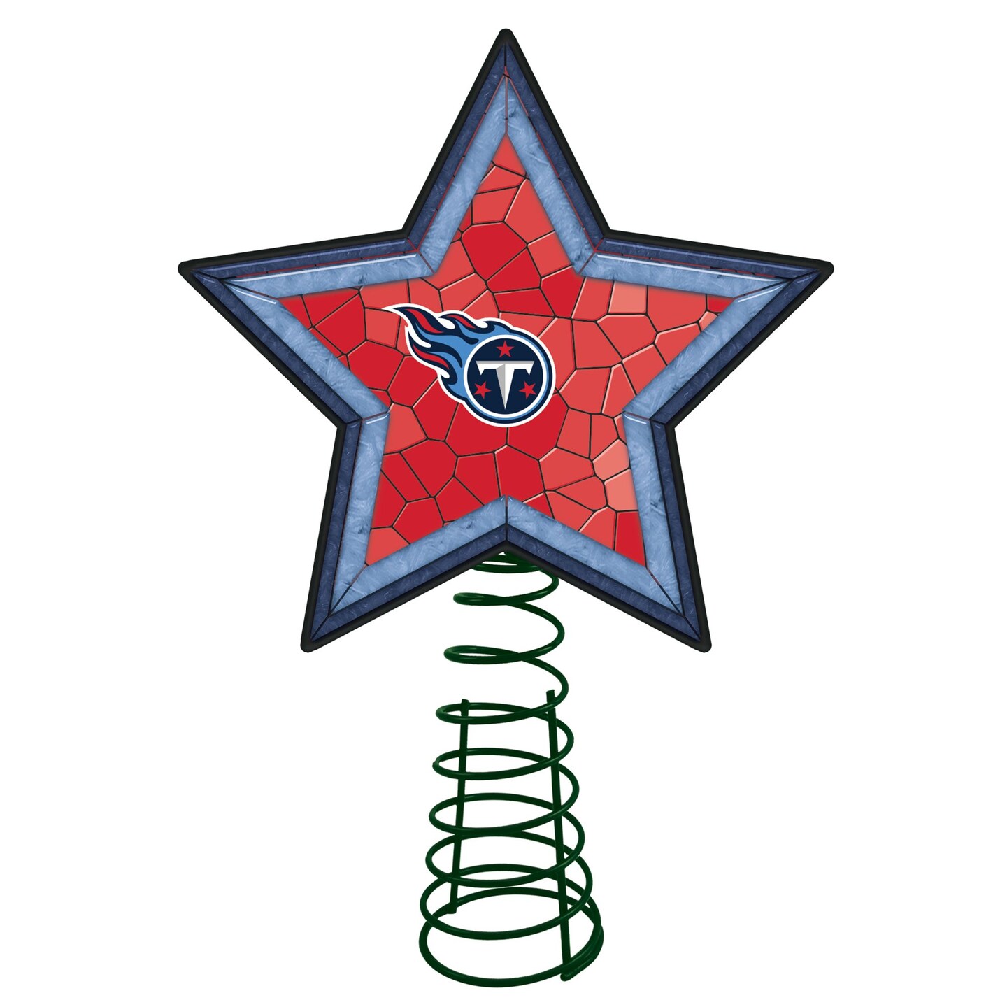 The Memory Company 10' Lighted Red and Blue Star NFL Tennessee Titans  Christmas Tree Topper