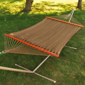 The Hamptons Collection Two Point Tight Weave Caribbean Two Person Double Hammock - 82" x 55"